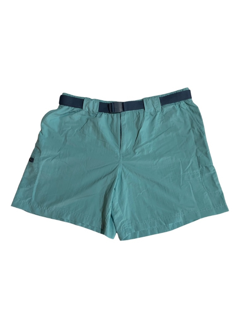 Columbia Sandy River Cargo Teal Elastic Outdoor Shorts Women M #0070